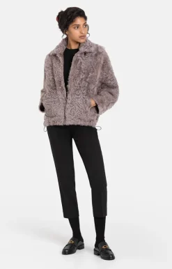 Lambskin Jackets<WERNER CHRIST Agathe: Blouson-Style Short Jacket French Gray