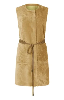 Lambskin Jackets<WERNER CHRIST Aisha: Reversible Waistcoat With Belt Fresh Lime