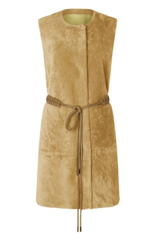 Lambskin Jackets<WERNER CHRIST Aisha: Reversible Waistcoat With Belt Fresh Lime