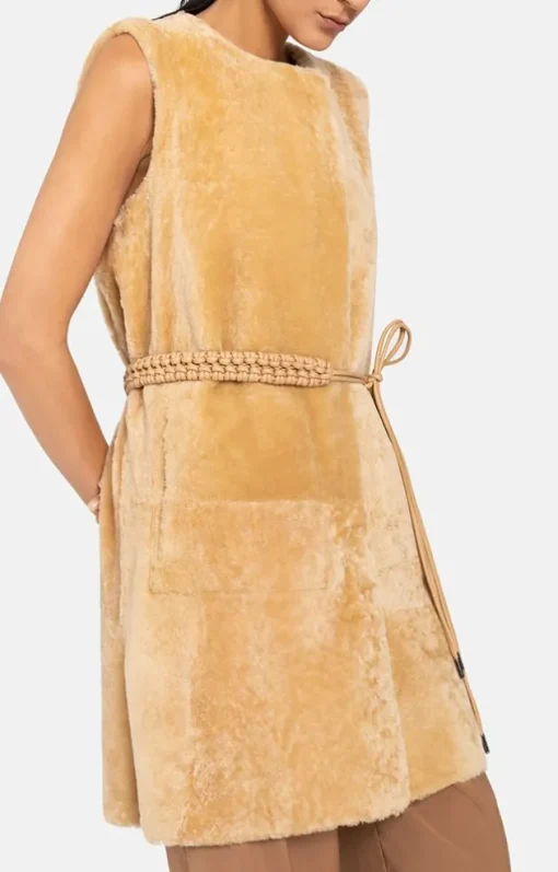 Lambskin Jackets<WERNER CHRIST Aisha: Reversible Waistcoat With Belt Fresh Lime