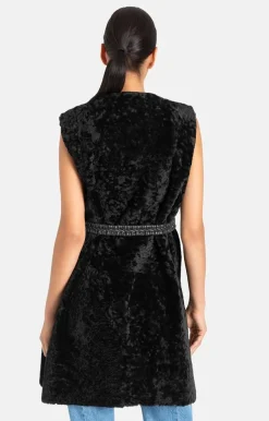 Lambskin Jackets<WERNER CHRIST Aisha: Reversible Waistcoat With Belt Black