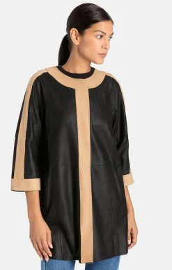 Leather Jackets<WERNER CHRIST Alexandra Kp: Light Leather Coat Black