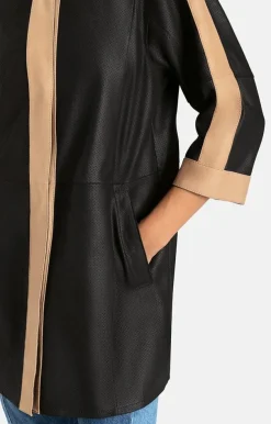 Leather Jackets<WERNER CHRIST Alexandra Kp: Light Leather Coat Black
