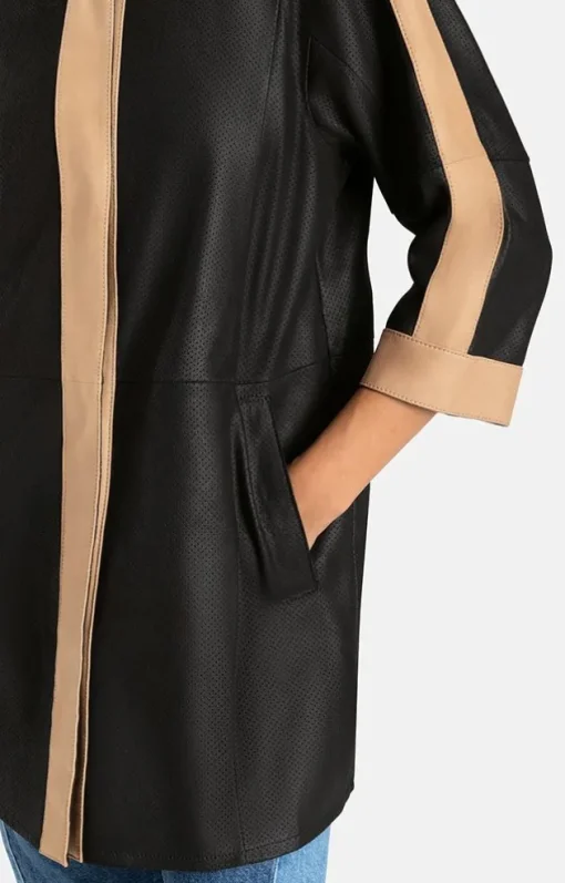 Leather Jackets<WERNER CHRIST Alexandra Kp: Light Leather Coat Black