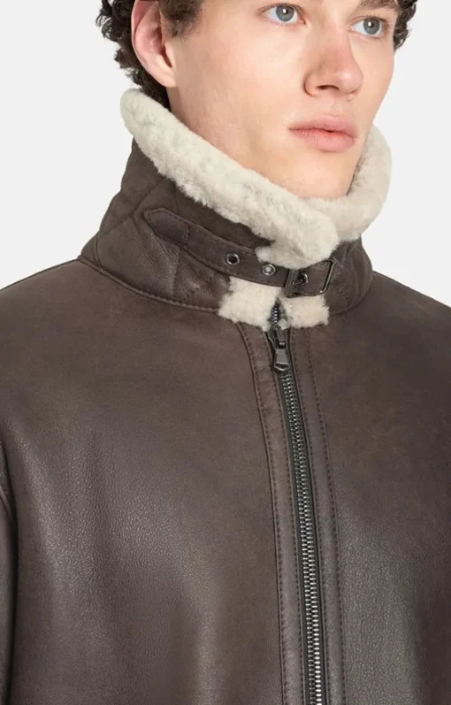 Lambskin Jackets<WERNER CHRIST Alim: Grained Pilot Jacket Crafted In Lambski Chocolate