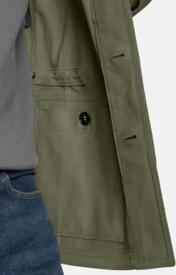 Leather Jackets<WERNER CHRIST Anton: Light Field Jacket In Goatskin Suede Moss Green
