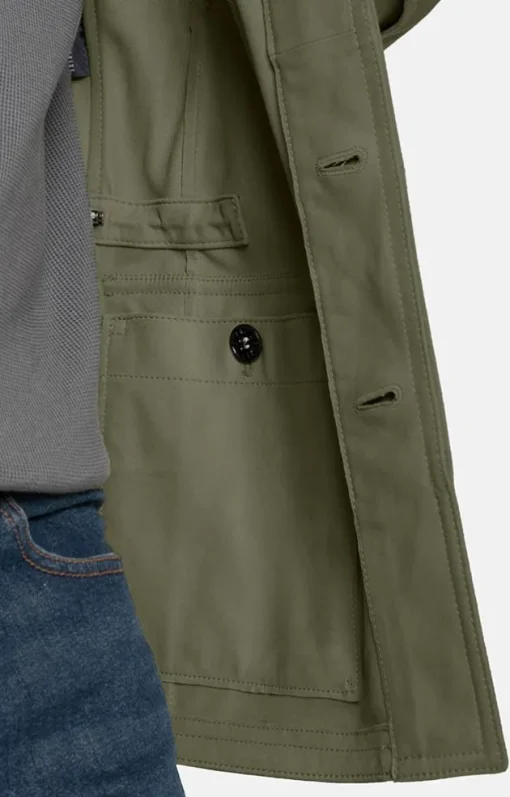 Leather Jackets<WERNER CHRIST Anton: Light Field Jacket In Goatskin Suede Moss Green