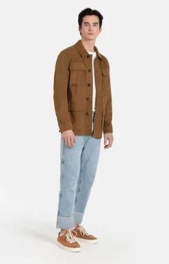Leather Jackets<WERNER CHRIST Anton: Light Field Jacket In Goatskin Suede Tobacco