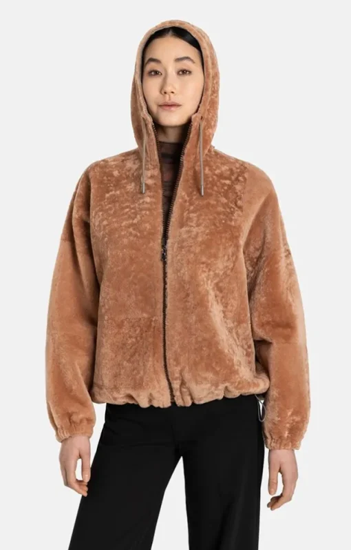 Lambskin Jackets<WERNER CHRIST Augusta: Oversized Blouson Dusty Rose
