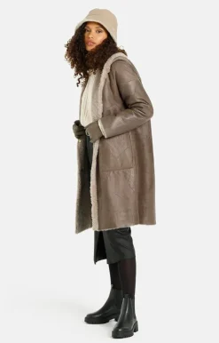 Lambskin Jackets<WERNER CHRIST Aya: Casual, Comfortable Parka Style Stone