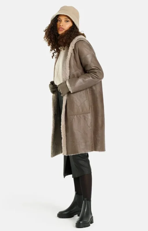 Lambskin Jackets<WERNER CHRIST Aya: Casual, Comfortable Parka Style Stone