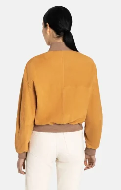 Leather Jackets<WERNER CHRIST Babsi: College Blouson With Deep Sleeve Vanille