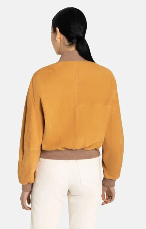Leather Jackets<WERNER CHRIST Babsi: College Blouson With Deep Sleeve Vanille