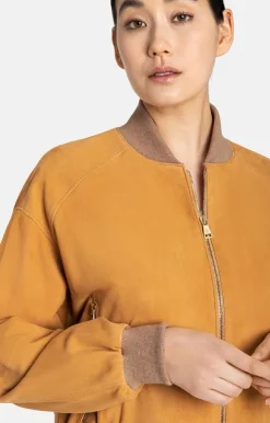 Leather Jackets<WERNER CHRIST Babsi: College Blouson With Deep Sleeve Vanille