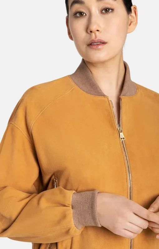 Leather Jackets<WERNER CHRIST Babsi: College Blouson With Deep Sleeve Vanille