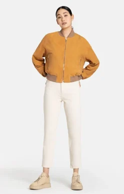 Leather Jackets<WERNER CHRIST Babsi: College Blouson With Deep Sleeve Vanille