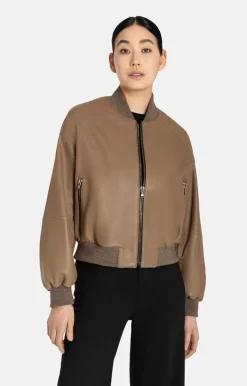 Leather Jackets<WERNER CHRIST Babsi: College Blouson With Deep Set Sleeves Tobacco