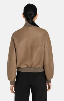 Leather Jackets<WERNER CHRIST Babsi: College Blouson With Deep Set Sleeves Tobacco