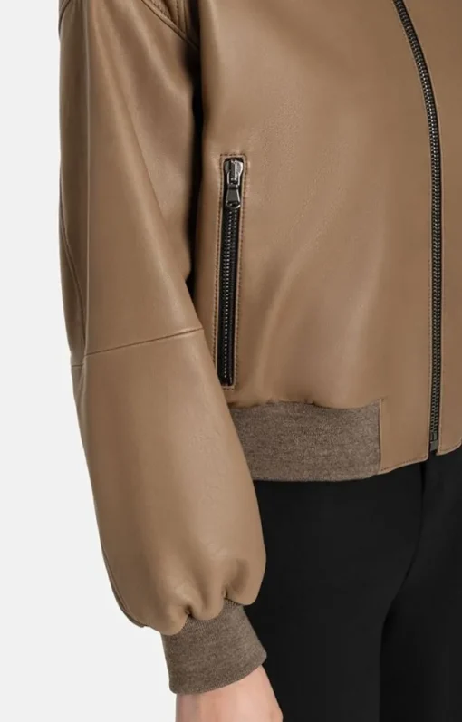 Leather Jackets<WERNER CHRIST Babsi: College Blouson With Deep Set Sleeves Tobacco