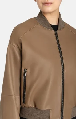 Leather Jackets<WERNER CHRIST Babsi: College Blouson With Deep Set Sleeves Tobacco