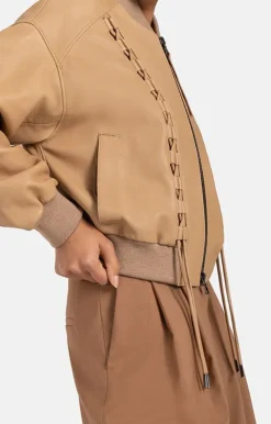Leather Jackets<WERNER CHRIST Bailey: Leather Blouson In College Style Natur