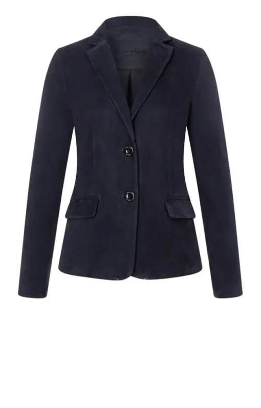 Leather Jackets<WERNER CHRIST Beata: Blazer With Signature Buttons Navy