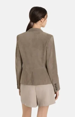 Leather Jackets<WERNER CHRIST Beata: Blazer With Signature Buttons Mud Brown