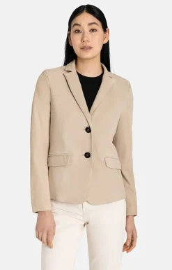 Leather Jackets<WERNER CHRIST Beata: Blazer With Signature Buttons Pearl Grey