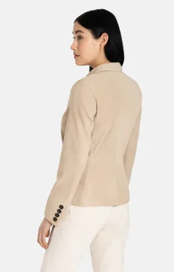 Leather Jackets<WERNER CHRIST Beata: Blazer With Signature Buttons Pearl Grey