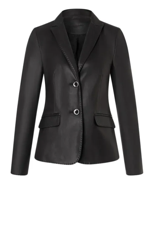 Leather Jackets<WERNER CHRIST Beata: Blazer With Signature Buttons Black