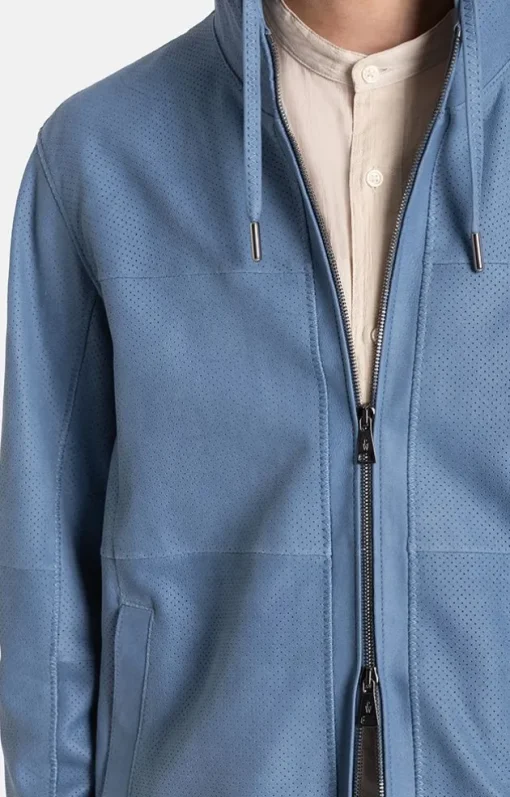 Leather Jackets<WERNER CHRIST Bene: Ultra-Lightweight Hooded Jacket Jeans Blue