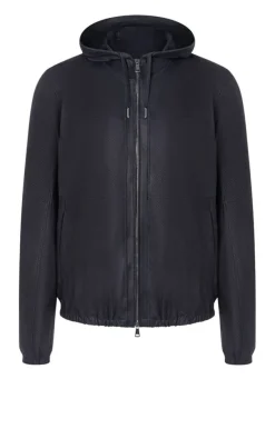 Leather Jackets<WERNER CHRIST Bene: Ultra-Lightweight Hooded Jacket Navy