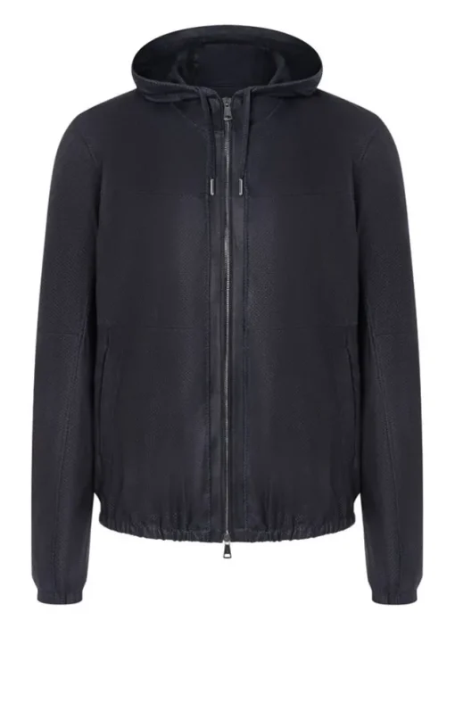 Leather Jackets<WERNER CHRIST Bene: Ultra-Lightweight Hooded Jacket Navy