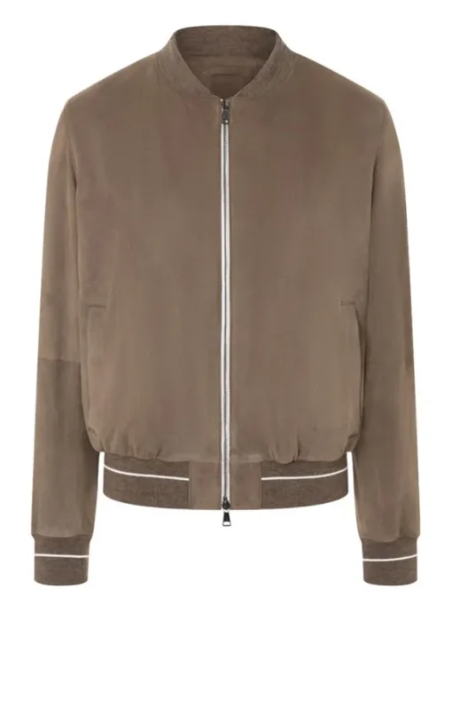Leather Jackets<WERNER CHRIST Berto S: College Blouson With Knit Mud Brown
