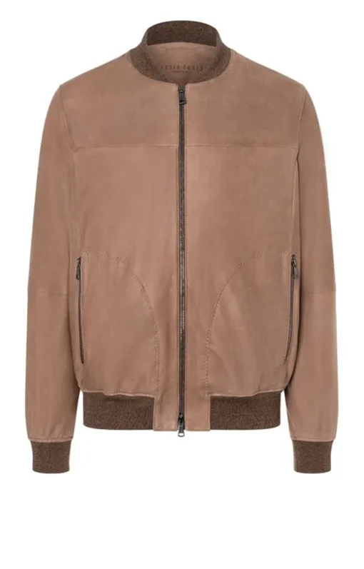 Leather Jackets<WERNER CHRIST Bono: Sporty Blouson In College Style Mocha