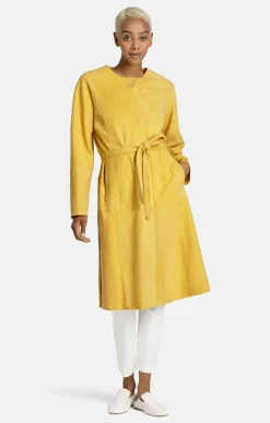 Leather Jackets<WERNER CHRIST Camilla: Lightweight Coat With Narrow Belt Citrus