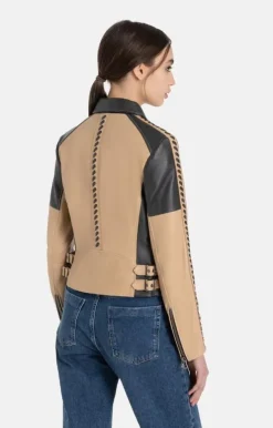 Leather Jackets<WERNER CHRIST Casey K: Biker Jacket With Details Beige