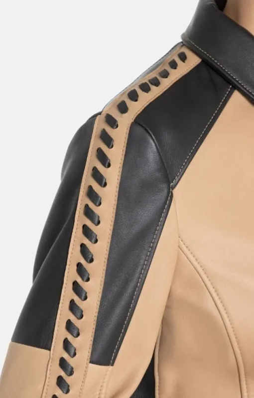 Leather Jackets<WERNER CHRIST Casey K: Biker Jacket With Details Beige