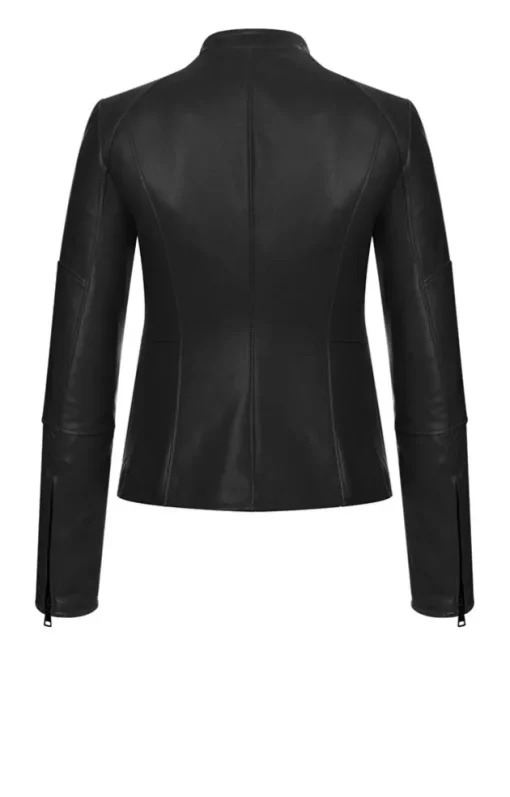 Leather Jackets<WERNER CHRIST Corinna: Biker Jacket Crafted In Lamb Nappa Black