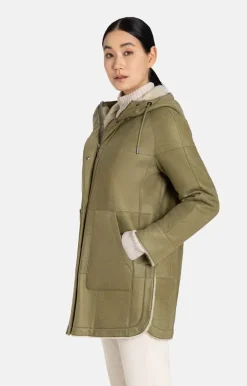 Lambskin Jackets<WERNER CHRIST Cosima: Parka-Style Hooded Jacket Moss Green