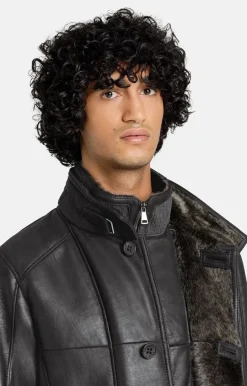 Lambskin Jackets<WERNER CHRIST Damian F: Short Coat With Double Collar Black