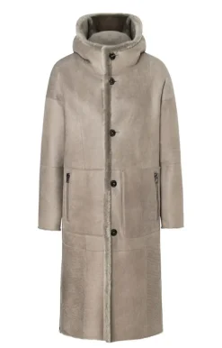 Lambskin Jackets<WERNER CHRIST Darleen: Lightweight Coat In Midi Length French Gray