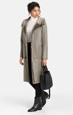 Lambskin Jackets<WERNER CHRIST Darleen: Lightweight Coat In Midi Length French Gray