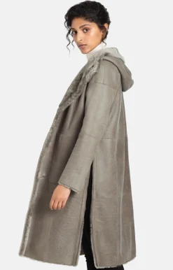 Lambskin Jackets<WERNER CHRIST Darleen: Lightweight Coat In Midi Length French Gray