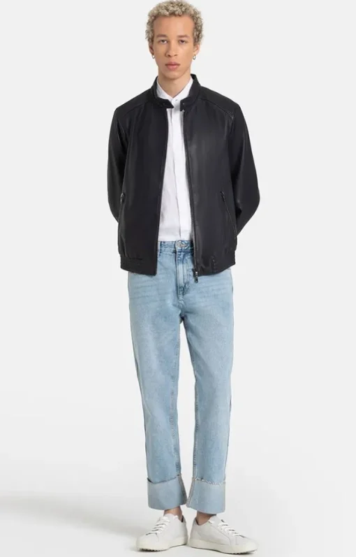 Leather Jackets<WERNER CHRIST Donald: Classic Blouson In Lamb Nappa Navy