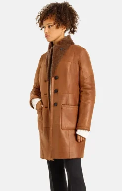 Lambskin Jackets<WERNER CHRIST Dunja Cw: Reversible Coat In A Blazer Style Cognac