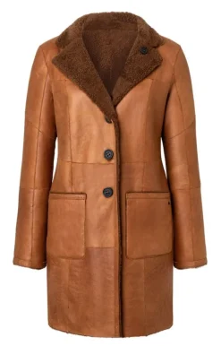 Lambskin Jackets<WERNER CHRIST Dunja Cw: Reversible Coat In A Blazer Style Cognac