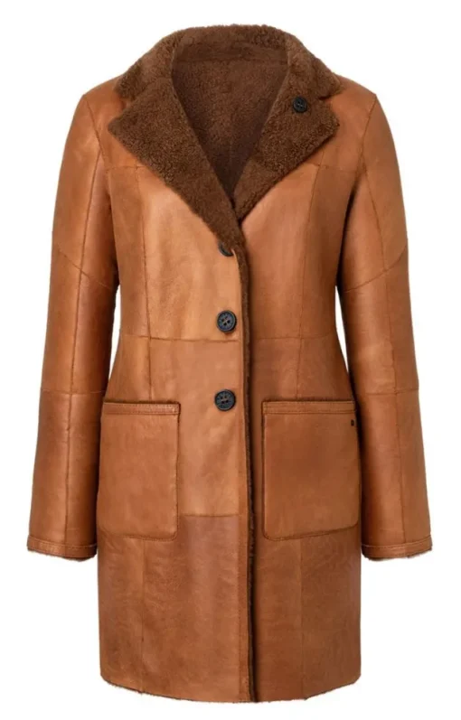 Lambskin Jackets<WERNER CHRIST Dunja Cw: Reversible Coat In A Blazer Style Cognac