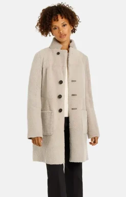 Lambskin Jackets<WERNER CHRIST Dunja Cw: Reversible Coat In A Blazer Style Greige