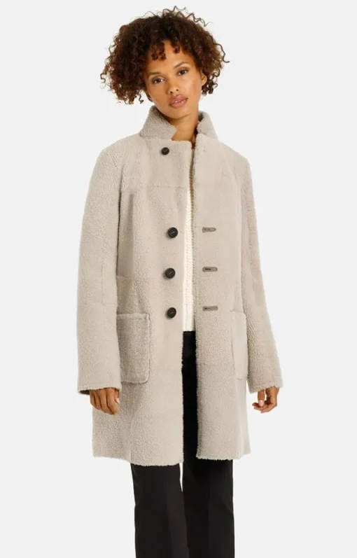 Lambskin Jackets<WERNER CHRIST Dunja Cw: Reversible Coat In A Blazer Style Greige